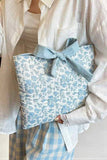 Blue Blossom Bow Quilted Bible Bag