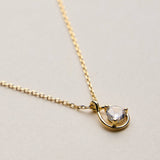 Gold Dipped Teardrop CZ Pendant Necklace