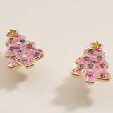 Christmas Tree Enamel Stud Earrings