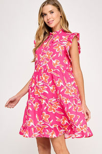 Fuchsia Flowy Floral Dress Limit Me Knot Fuchsia Flowy Floral Dress Limit Me Knot
