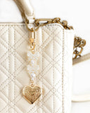 Bow Pearl Heart Locket Bag Charm