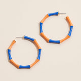 Color Block Enamel Hoop Earrings
