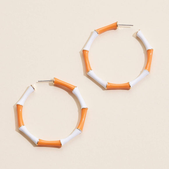 Color Block Enamel Hoop Earrings