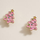 Christmas Tree Enamel Stud Earrings