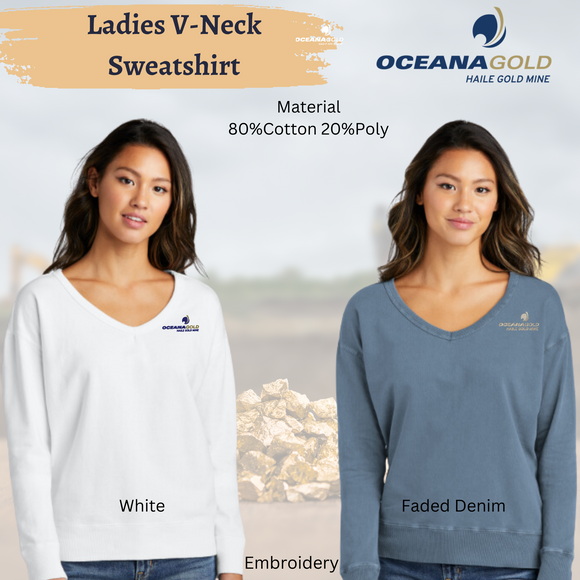 Ladies V-Neck Sweatshirt