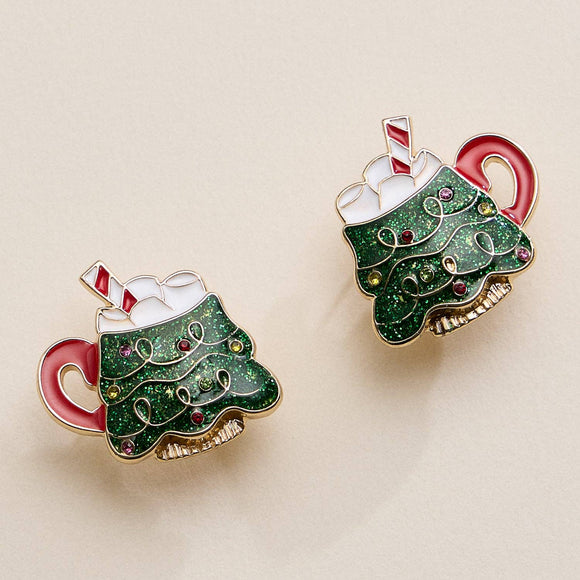 Christmas Tree Mug Stud Earrings
