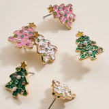 Christmas Tree Enamel Stud Earrings