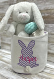 Embroidered Chevron Bunny Easter Basket