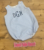 Harbor Stripe Monogram Bubble Romper