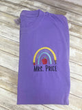 Rainbow Teacher Embroidery (Comfort Color Tee)
