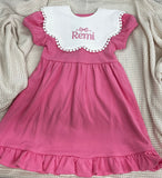 Blossom Lace Personalized Baby Bib with Bow