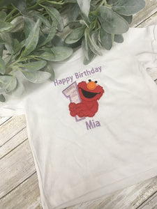 Embroidered Elmo Birthday Shirt