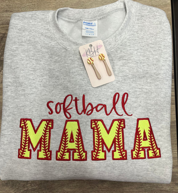 Softball Mama Crewneck Sweatshirt
