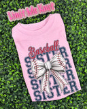 Baseball Sister Bow Tee