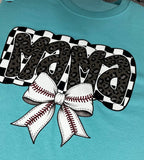 Checkered Charm Baseball Mama Tee