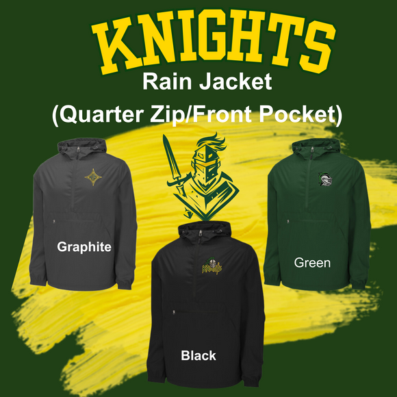 Knights Rain Jacket (Quarter Zip/Front Pocket)