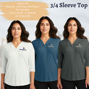 Womens 3/4 Sleeve Top