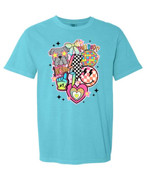 Bulldogs Colorful Collage Shirt