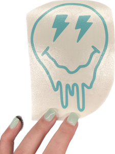 Drippy lighting Smiley Face Decal