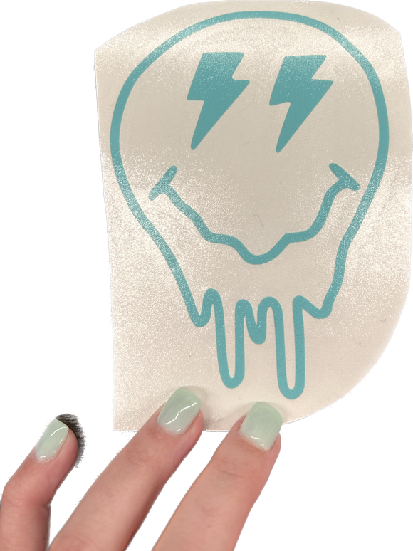 Drippy lighting Smiley Face Decal