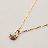 Gold Dipped Teardrop CZ Pendant Necklace