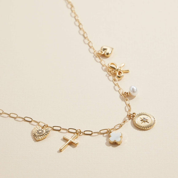 Charm Necklace Gold and Silver