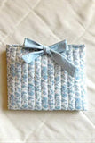 Blue Blossom Bow Quilted Bible Bag