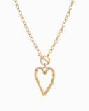 Hammered Heart Toggle Necklace