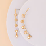Vertical Ball Beaded Arch Post Earrings