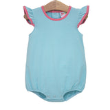 Mia Bubble- Dark Mint Stripe w/ Pink
