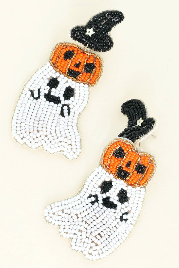 Witch Hat Ghost Halloween Earrings