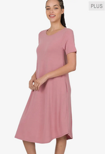 Light Rose Knee Length Dress